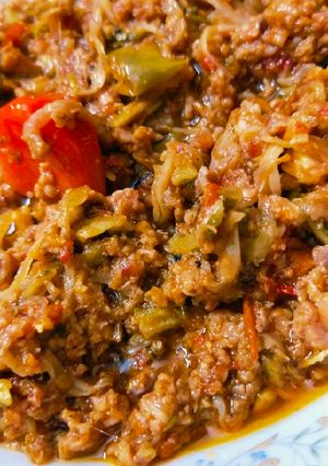 A picture of Karele keema recipe.