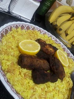 صورة لوصفة سمك مع رز (صيدية)