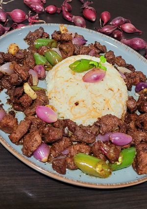 O poză a rețetei #calendar Carne prăjită cu arpagic.