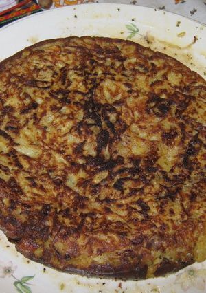 Una foto de Tortilla de fideos spaghettis