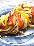Linguine con peperoni corno
