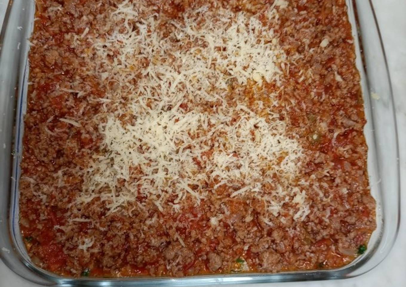 Lasaña de acelga, ricota y carne
