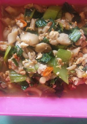 Foto resep Oseng Jamur Sawi dan Telor