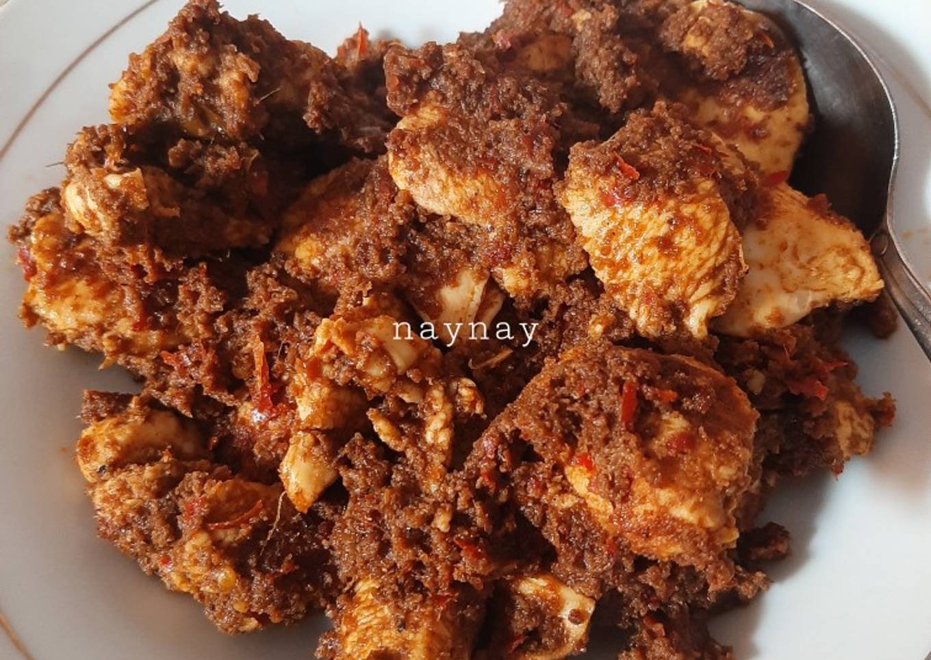 Rendang Dada Ayam (Tanpa Santan)