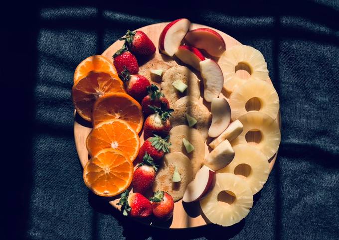 Fruit pancake charcuterie board