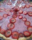 Tarta de avena con mousse de frutilla