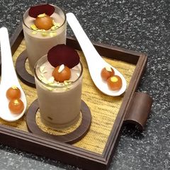 A picture of Gulab Jamun Chocolate Mousse !!.
