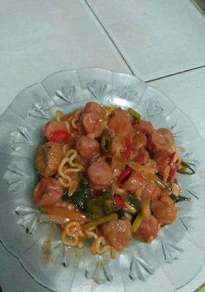 Foto resep Sosis mie asam manis