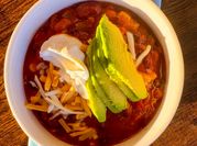 A picture of pinto beans chili