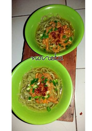 Foto resep Mie bayam jamur