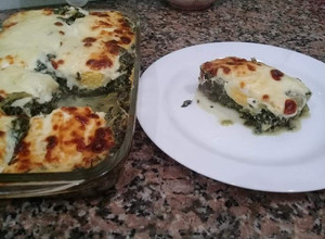 Una foto de Lasaña de acelga sin harina (vegetariano) 😍😘