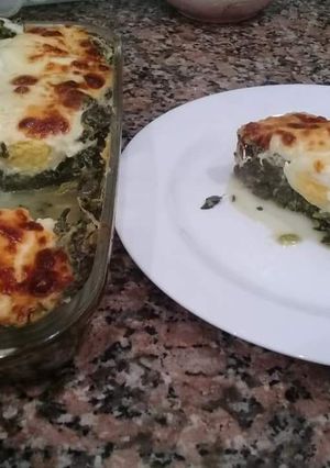 Una foto de Lasaña de acelga sin harina (vegetariano) 😍😘