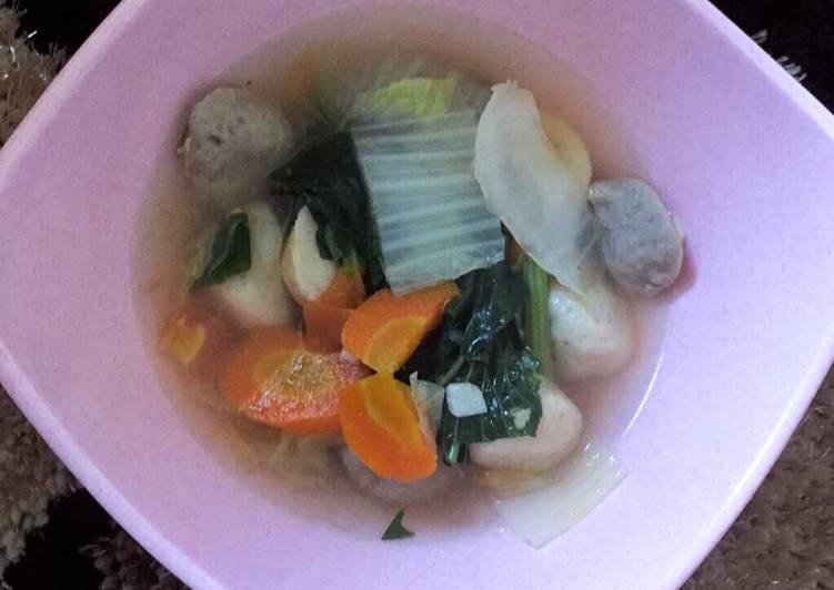Bahan Soup bakso sawi | Cara Membuat Soup bakso sawi Yang Sedap