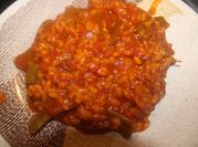 Una foto de judias verdes sofrito