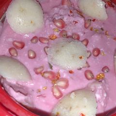 A picture of Purple Idli Raita.