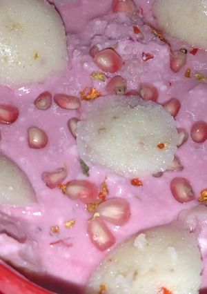 A picture of Purple Idli Raita.