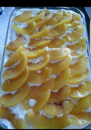 Una foto de Torta Fría de Melocotones