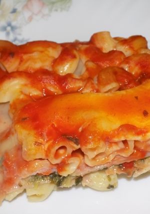 Una foto de Lasaña de pasta seca