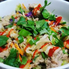 A picture of @KetoBlondie's Egg Roll In a Bowl.