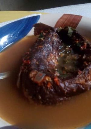 A picture of Native pepper soup.