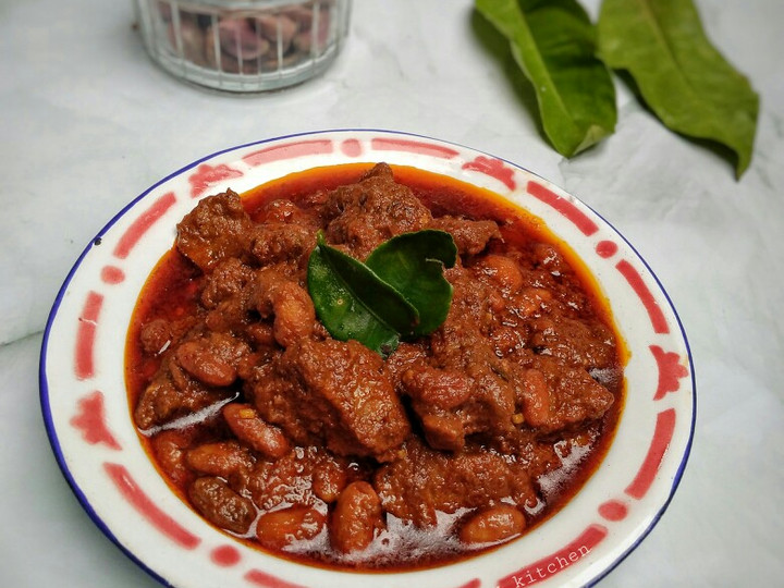 Cara Gampang Membuat Rendang Daging Kacang Merah (Santan Instan) Anti Gagal