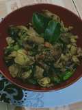 Jeroan ayam tumis Lombok ijo