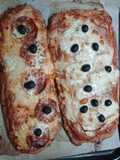 Pizza fit con masa de pechuga