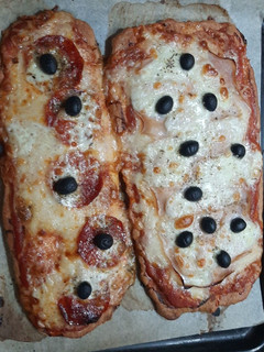 Una foto de Pizza fit con masa de pechuga