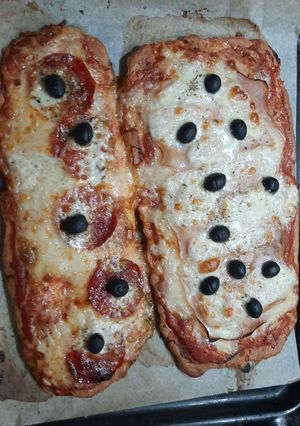 Una foto de Pizza fit con masa de pechuga