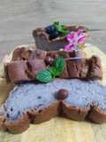 Dolce budinoso,con riso e mirtilli💜