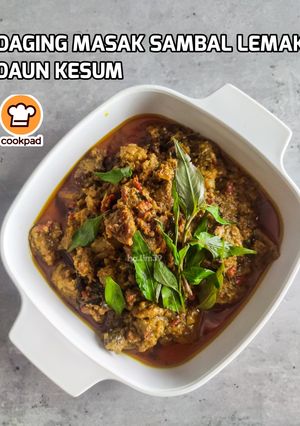 Gambar Daging Masak Sambal Lemak Daun Kesum