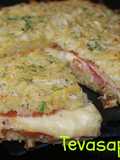 Pastel de patata, jamón y queso
