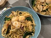 A picture of pasta in mushroom and veges