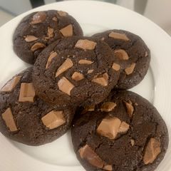 Olive Oil Dark Chocolate Cookies A picture of Olive Oil Dark Chocolate Cookies.