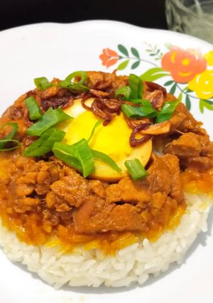 Foto resep Nasi tim ayam telur