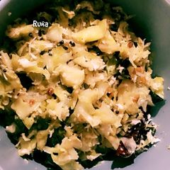 A picture of Cabbage Poriyal.