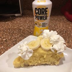 A picture of Core Power banana 🍌 cream pie.