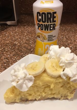 A picture of Core Power banana 🍌 cream pie.