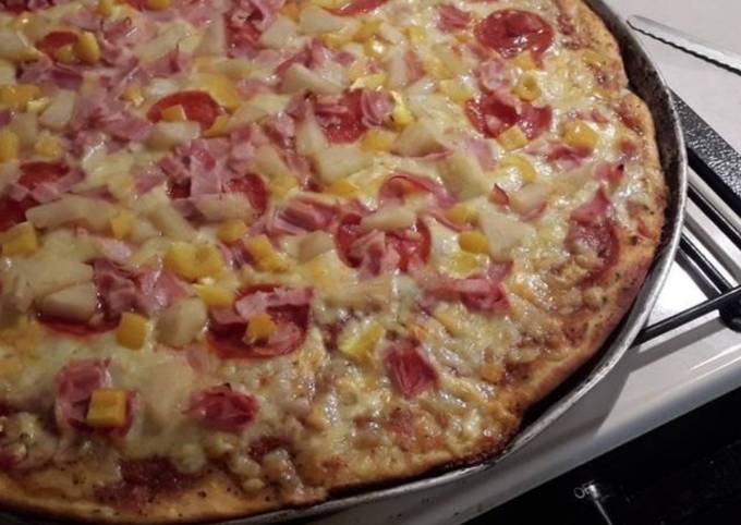 Pizza en sartén Receta de marel espinoza- Cookpad