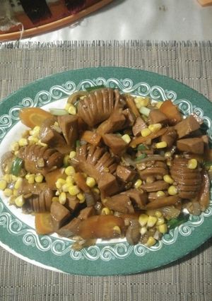 Foto resep 1. Cah sosis, wortel dan jagung saus teriyaki