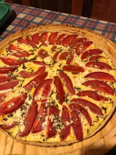 Una foto de Tarta caprese