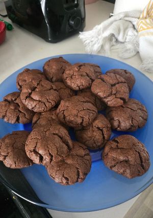 A picture of Chewy Double Chocolate Chip Cookies.