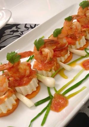 Hình của món Đậu hũ hấp tôm sốt cà .