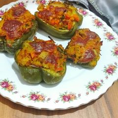 A picture of Cheesy Rice Capsicum.