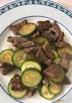 Foto resep Menu Keto diet, Tumis daging+Zuchini