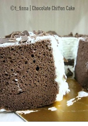 Foto resep Chocolate Chiffon Cake with Sweetened Whipped Cream