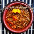 Guiso de lentejas con azúcar negra