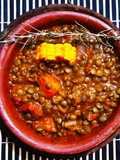 Guiso de lentejas con azúcar negra