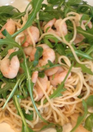 A picture of Shrimp, Noodle and Arugula Salad.