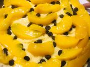 Una foto de torta de vainilla con chips